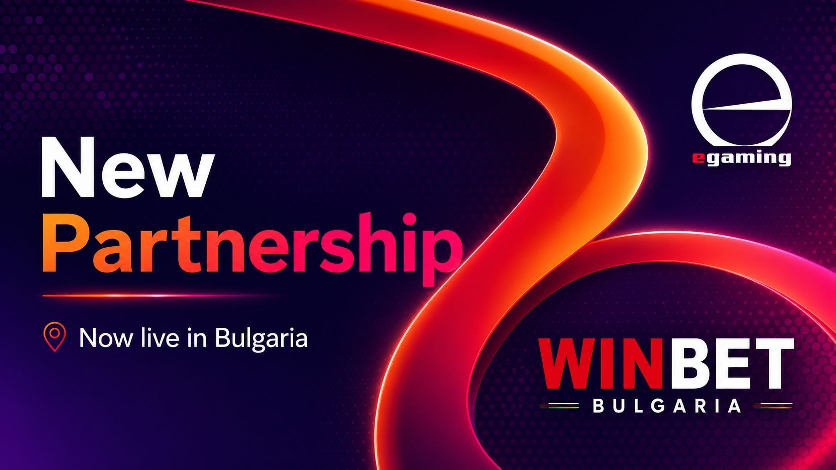 Loga společností e-gaming a WINBET symbolizující novou spolupráci na bulharském trhu.
